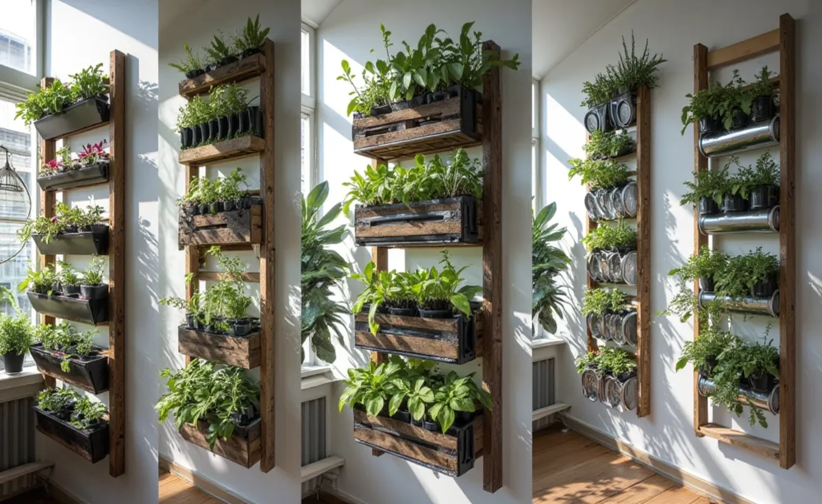 5 Ideias de Jardins Verticais DIY Usando Materiais Reciclados