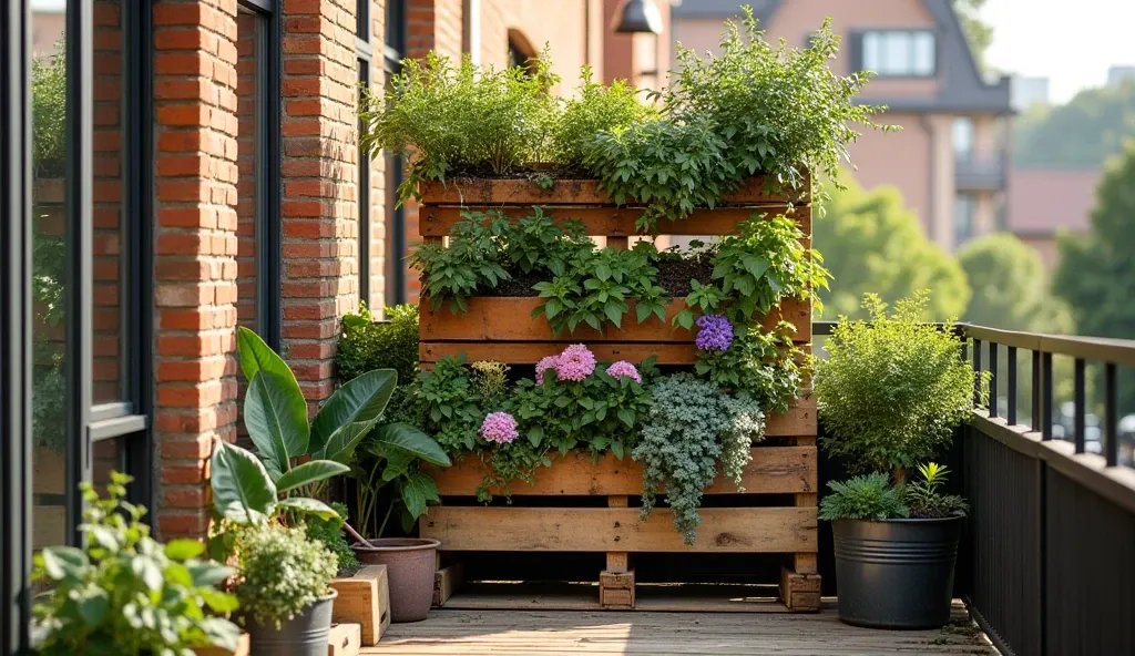 reutilização de materiais para jardinagem vertical sustentável