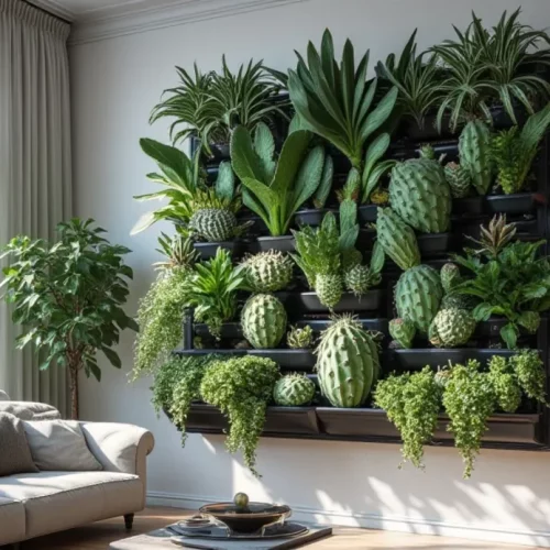 Jardim Vertical de Cactos para Apartamentos