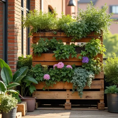 reutilização de materiais para jardinagem vertical sustentável